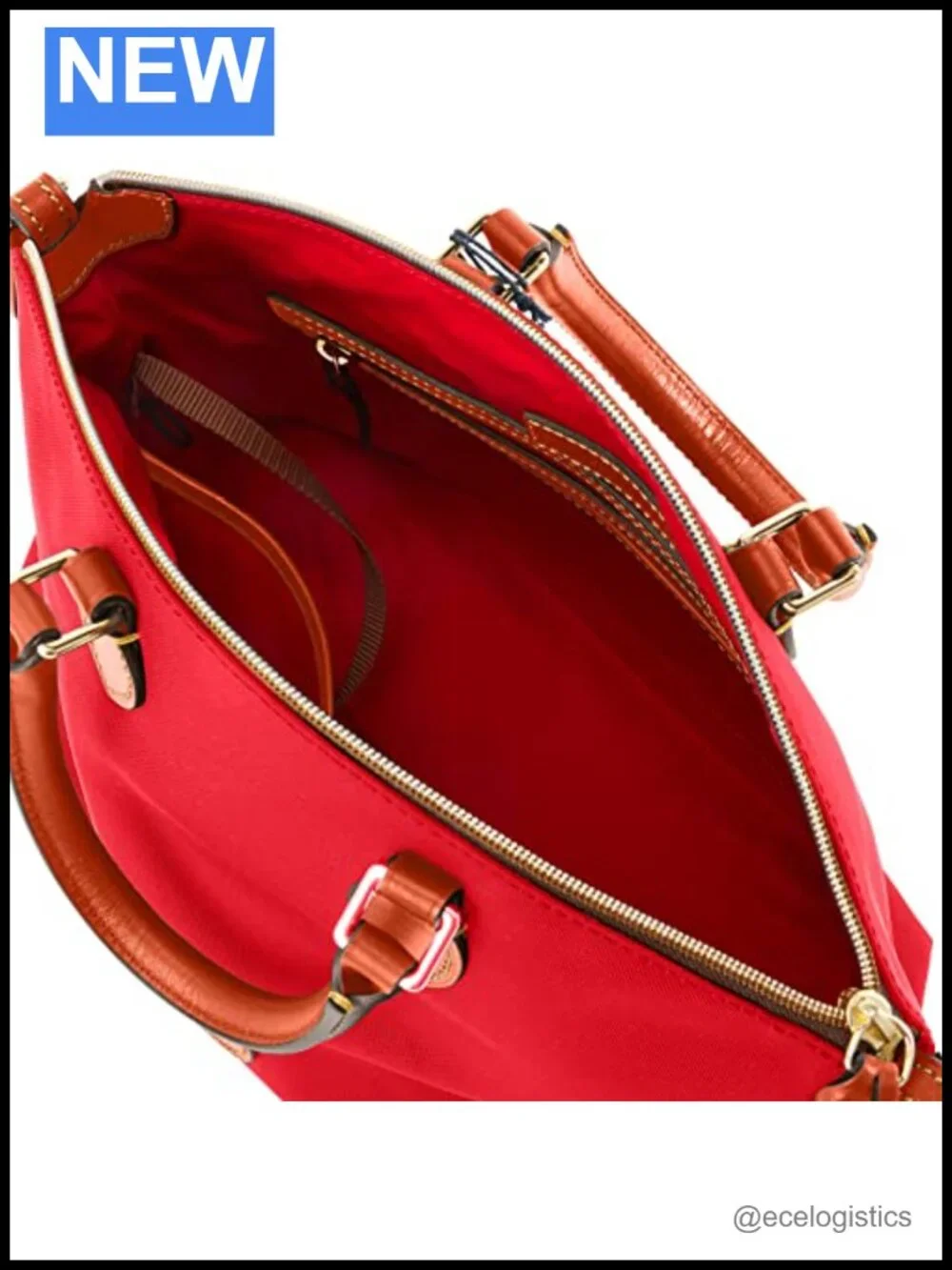Nylon Satchel Handbag with Top Handle, Shoulder Strap, Zipper Closure,